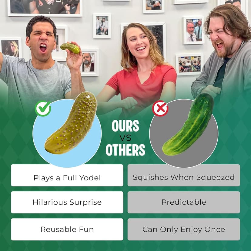 DR DINGUS Yodeling Pickle (1 Pickle) Sings Dill-lightful Musical Yodel Song - Hilarious Laughs - Singing Novelty Gag Gift for Friends Family Coworkers Office Students Classroom