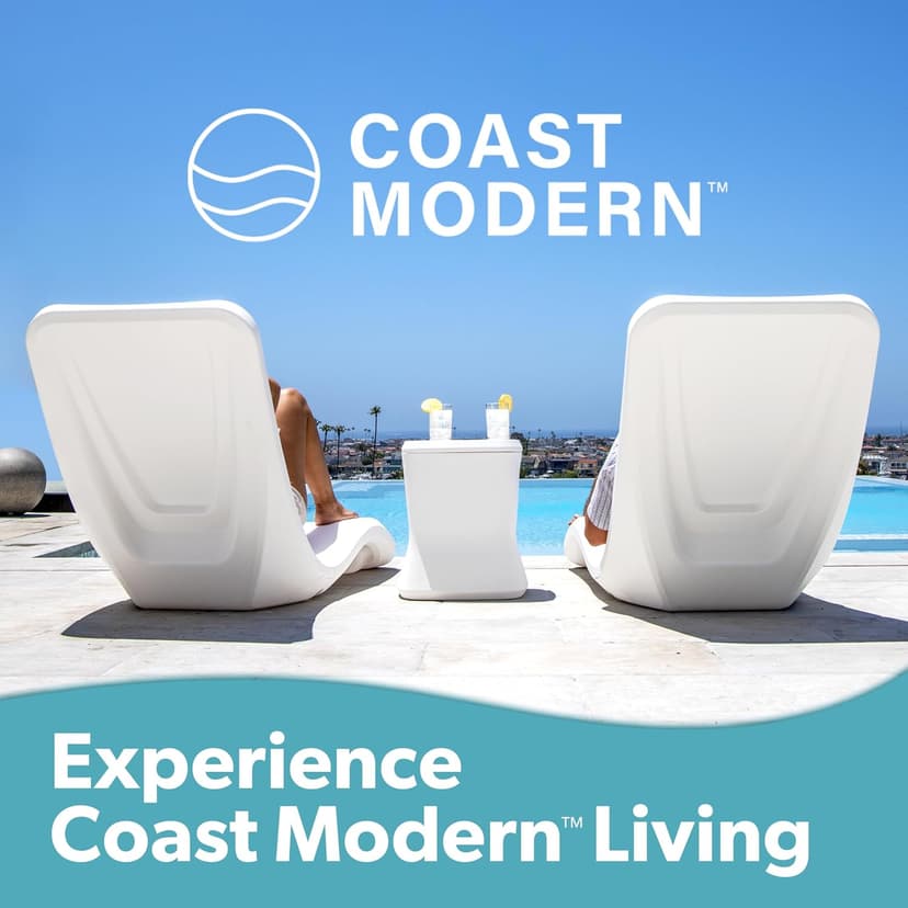 GoSports Coast Modern in Pool Lounge Chair - Waterproof & Weighted Chaise Lounger - Outdoor Pool Furniture for Patio or in Baja Shelf