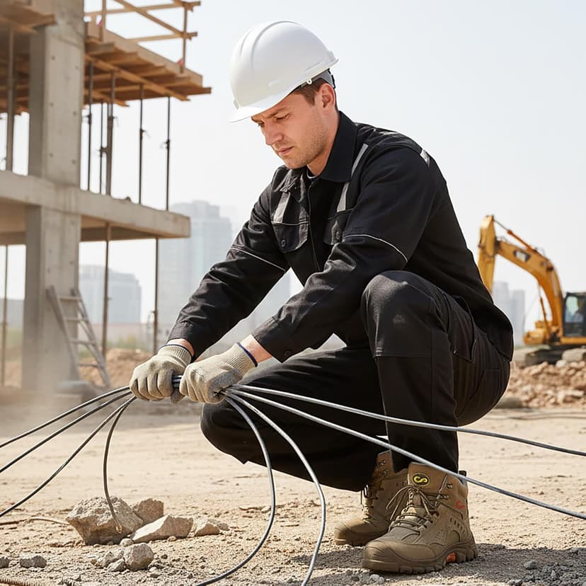 Ablanczoom Work Boots for Men Steel Toe - Construction Footwear Slip Resistant Comfortable Breathable Durable Safety Boot