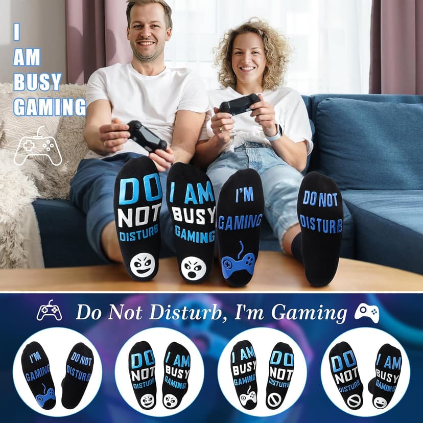 Nucinzua Birthday Gifts For Men,Do Not Disturb Im Gaming Socks for Men,Gamer,Teen Boys Gifts,Christmas Stocking Stuffers