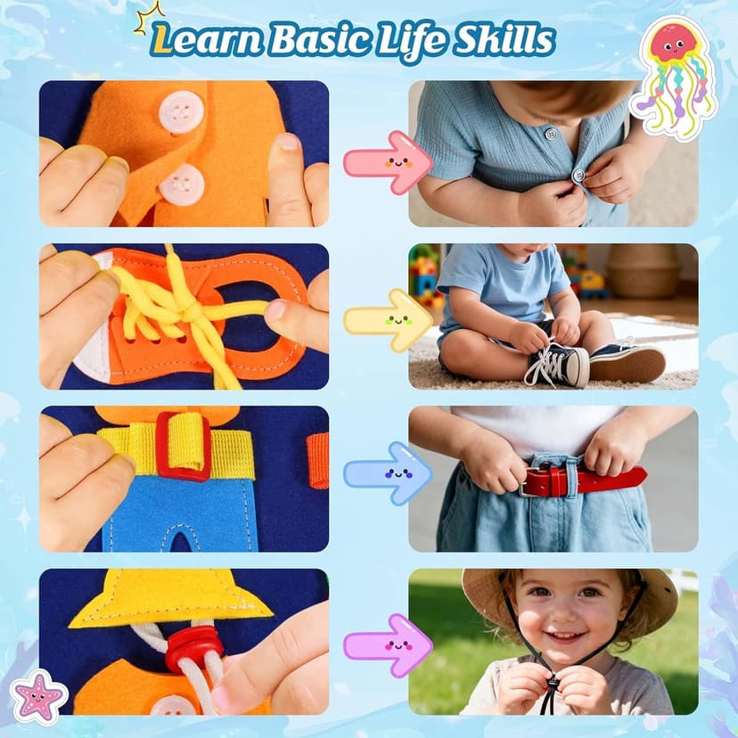 Winblo Toddler Busy Board - Montessori Toys for Toddler Boy Girl Birthday Gift, Educational Learning Sensory Busy Book for Toddlers Boys, Toddlers Activities Travel Toys for Airplane Car B0GYQZCVWG
