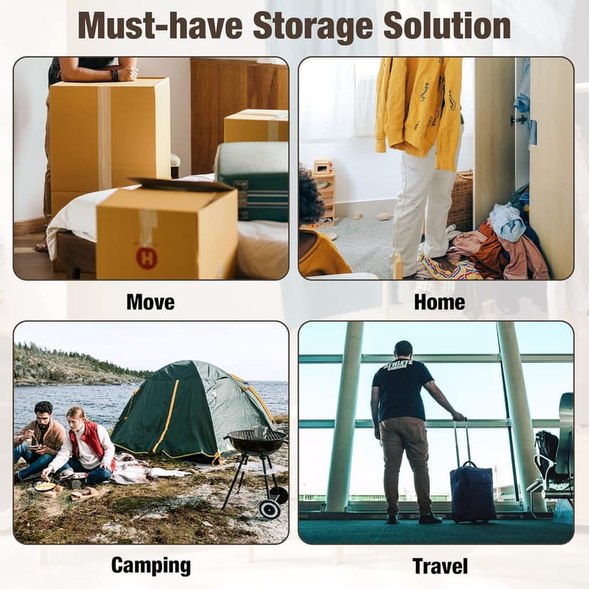 HIBAG Vacuum Storage Seal Bags, 10 Jumbo Space Saver Vacuum Sealer Bags for Clothes, Comforters, Blankets, Bedding (10J)