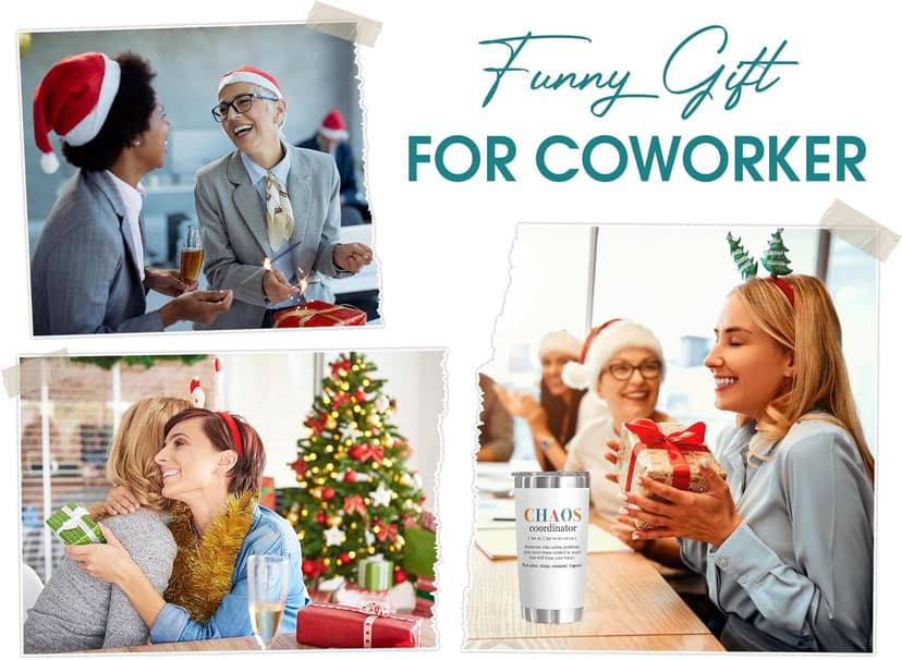 TEEZWONDER Thank You Gifts for Women - Chaos Coordinator 20 oz Stainless Steel Insulated Tumbler with Lid - Employee Appreciation Christmas Birthday Gifts for Women Coworkers Boss Teacher Nurse Friend