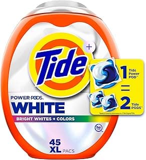 Tide Power PODS White Laundry Detergent Pacs, 45 Count, Brilliant Whitening + Color Protect