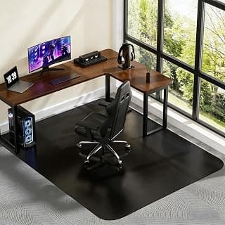 Office Chair Mat for Carpet 48”x 60”, Heavy Duty Desk Chair Mat for Low Pile Carpet with Cleats, Black Plastic Floor Mat for Gaming Chair, Smooth Rolling Carpet Chair Mat Protector