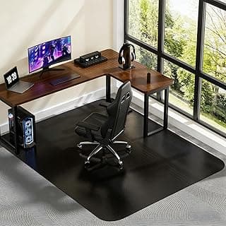 Office Chair Mat for Carpet 48”x 60”, Heavy Duty Desk Chair Mat for Low Pile Carpet with Cleats, Black Plastic Floor Mat for Gaming Chair, Smooth Rolling Carpet Chair Mat Protector