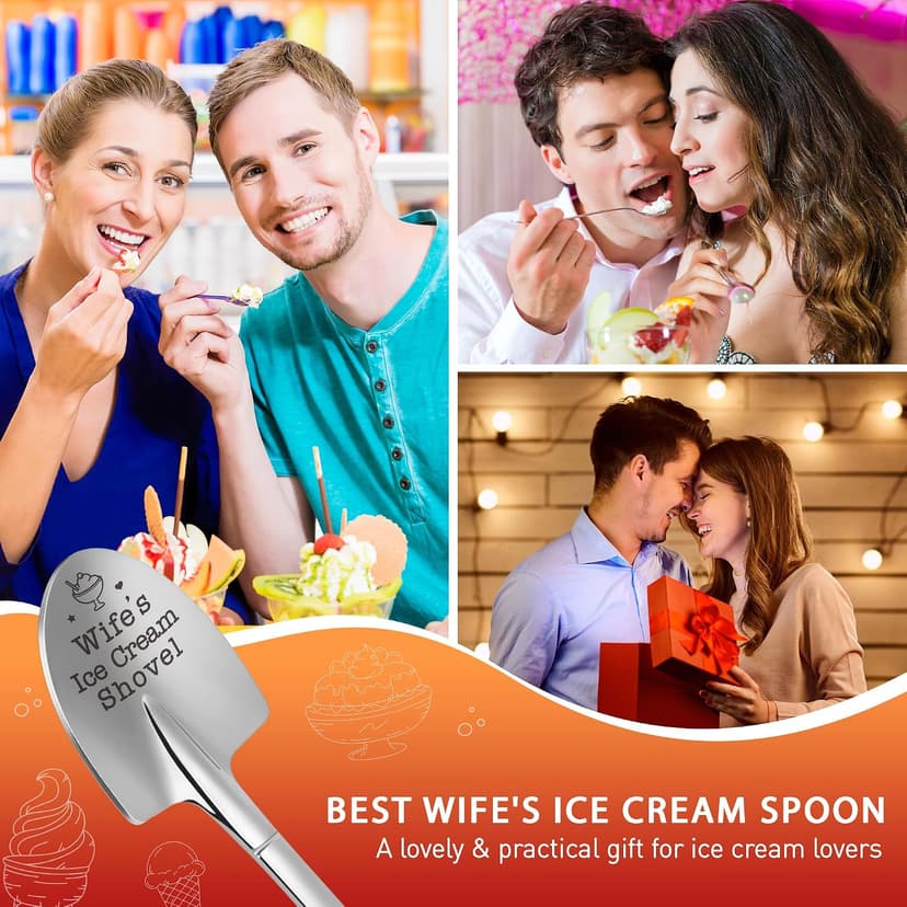 Wife Stocking Stuffers White Elephant Gifts, Romantic I Love You Gift for Her Valentines Mothers Day, Wifes Ice Cream Shovel Wife Gift from Husband, To My Wife Christmas Anniversary Birthday Gifts Her B0DY7GNQ58