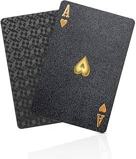 BIERDORF Diamond Waterproof Black Playing Cards, Poker Cards, HD, Deck of Cards (Black)