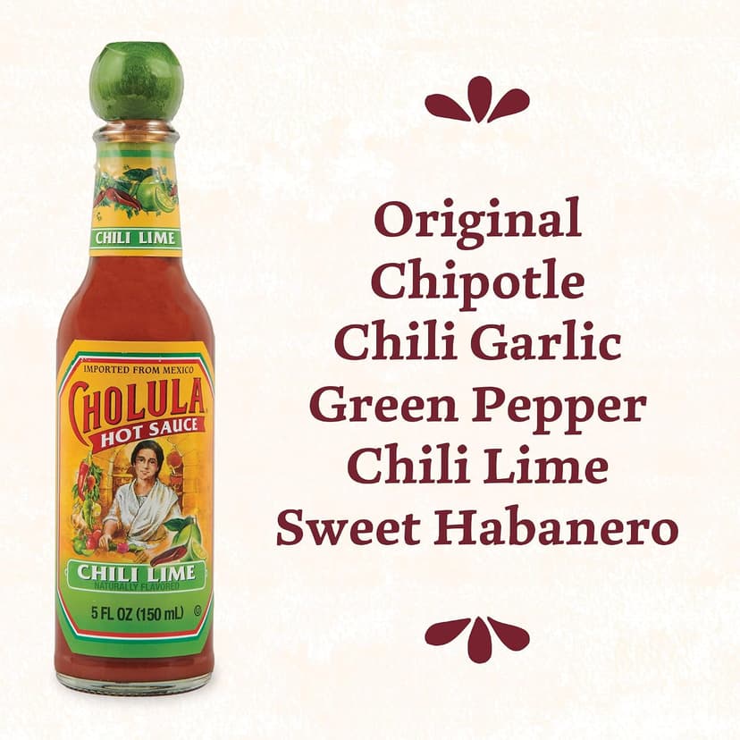 Cholula Hot Sauce Variety Pack, Product of Mexico, Gift Set Includes Six 5 Fl Oz Signature Cholula Hot Sauces for Eggs, Pizza, Mexican Dishes, and More, 30 fl oz B07FTTWDJS
