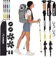 TrailBuddy Trekking Poles – Lightweight 7075 Aluminum Hiking Poles for Women, Men & Seniors – Collapsible Walking Sticks for Travel, Trails & Balance
