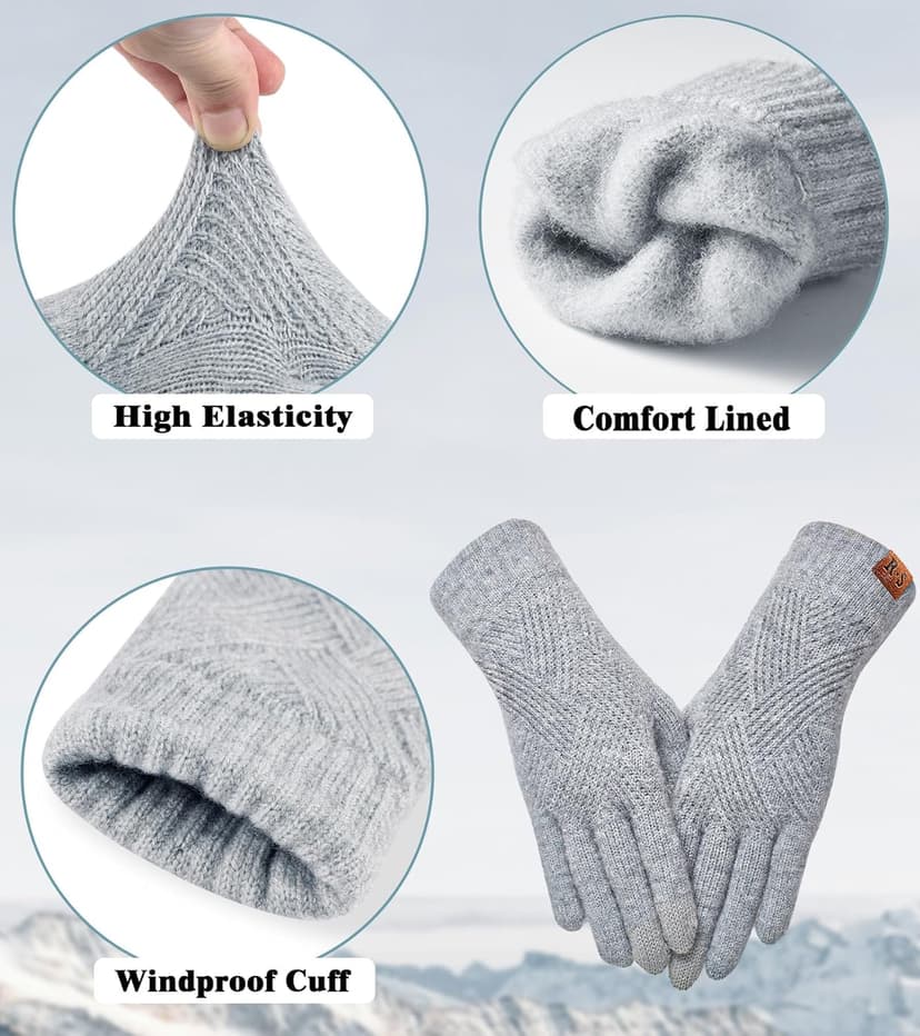REACH STAR Winter Gloves for Women Touch Screen Thermal Lining Warm Gloves Cold Weather Christmas Gifts