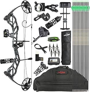 AMEYXGS Archery E8 Compound Bow Set for Adults and Teens RTH Hunting and Target Practice 19”-30” Draw Length,19-70 Lbs Draw Weight,up to IBO 320 fps,Limited Life-time Warranty