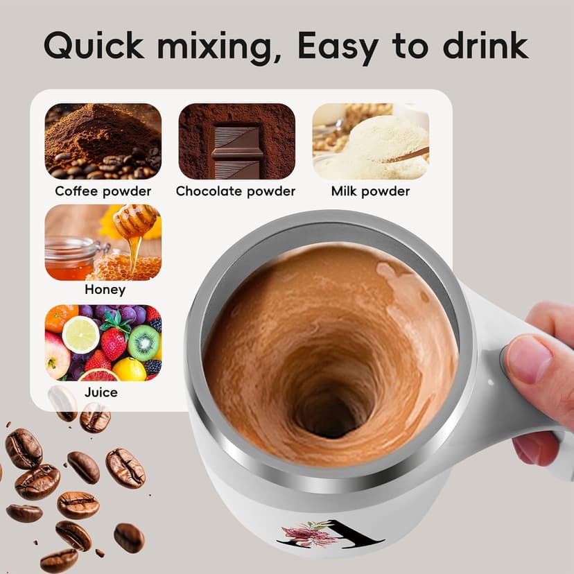 Initial Magnetic Stirring Coffee Mug Stainless Insulated Travel Cup Women Xmas Birthday Ideas Gift New Step Bonus Mom Daughter Son Law Unique Who Have Good Special Busy Useful Adult Custom Present,S