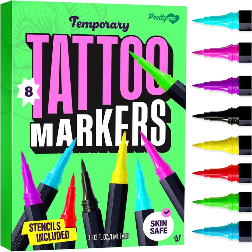 Pretty Me Temporary Tattoos Markers - Henna Body Tattoo Kit for Girls & Adults - Skin Pens for Teen Girl Gifts Trendy Stuff - 12 + Year Old - Cool Birthday Gift Ideas Teens 12 13 14 15 16 17 18 Tween