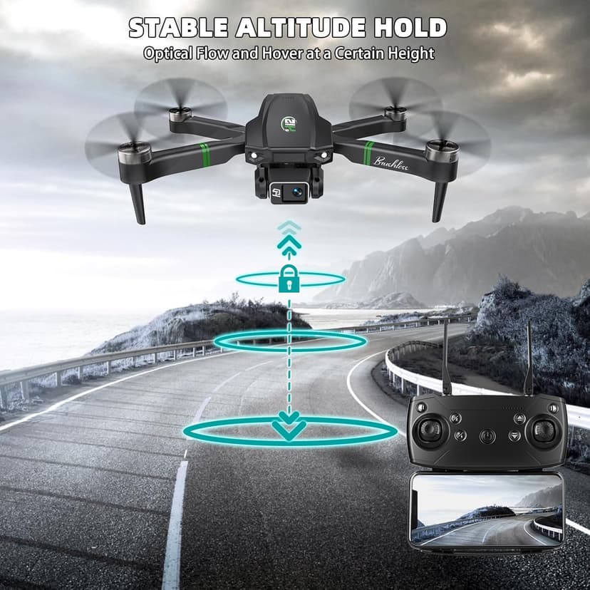 Drones with Camera for Adults 4K 1080P, Mini Drone with Camera, Altitude Hold, One Key Take Off/Landing, Headless Mode, 3D Flip, 3 Speed Mode, Foldable Remote Control Drone with 2 Batteries for Beginners