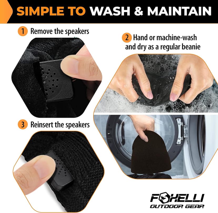 Foxelli Bluetooth Beanie Hat – 15-Hour Battery, Built-in Mic, Fully Washable, Perfect Tech Gift for Men & Women B08T6QBZC2