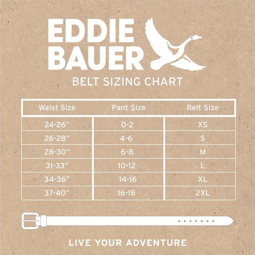 Eddie Bauer Women's Casual Leather Belts with Durable Metal Buckle