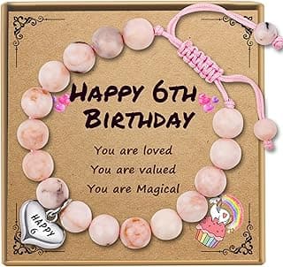 Sereney Birthday Gifts for Girls, Beaded Bracelets as 1 3 4 5 6 7 8 9 10 11 12 13 15 16 Year Old Birthday Gift, Adjustable Stone/Pearl Bracelet as Happy Birthday Gifts for Daughter Granddaughter Niece
