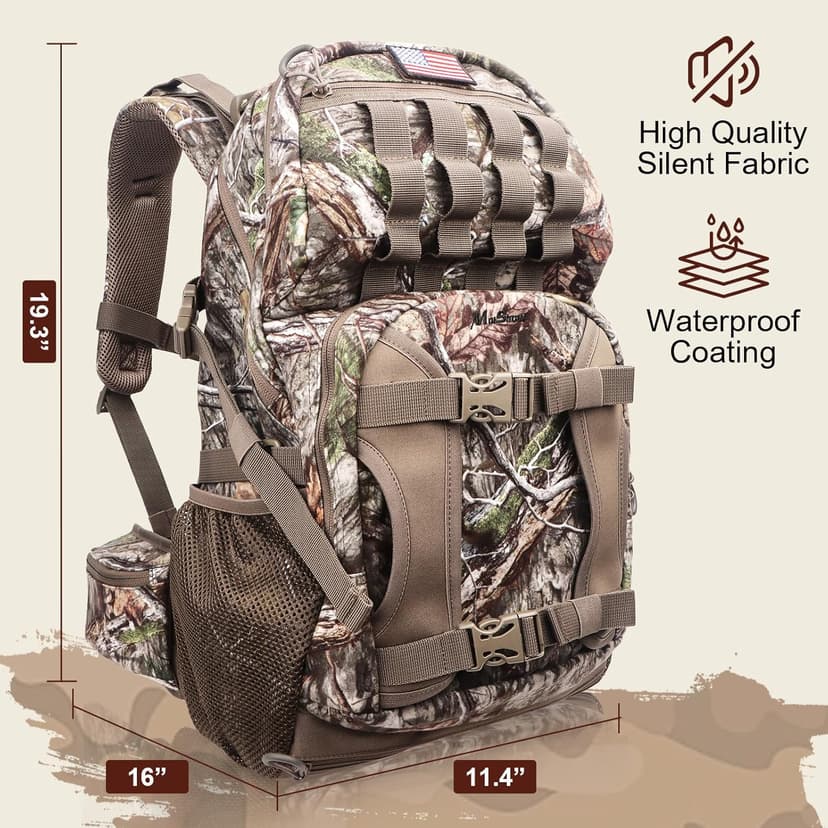 Hunting Backpack, Camo Hunting Backpacks & duffle Bags, Water-resistant Long-Lasting Large Capacity Bow Backpack Hunting Pack For Hunting Gear Accessories (Treasures of the Trees)