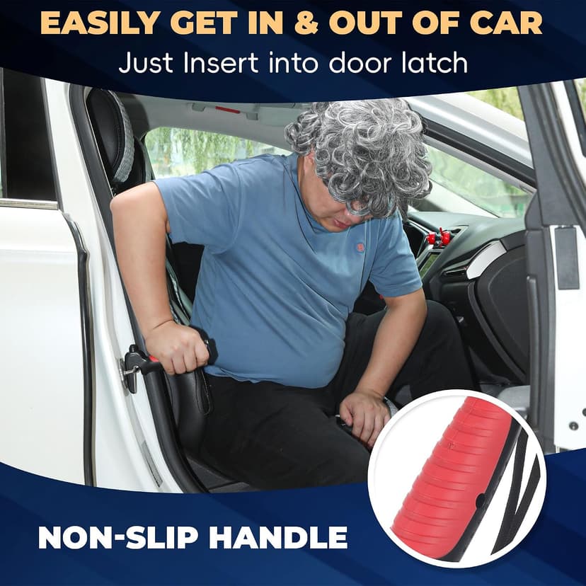 4 in 1 Car Handle Assist for Elderly Car Door Handle - Multifunction Car Transfer Aid - Help Elderly Get Out of Car, Auto Cane Portable Vehicle Support Handle for Seniors, Handicapped, Max 450 Pounds B0D6YV73LJ