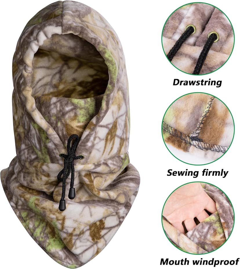 Watayo Hunting Face Mask for Cold Weather- Winter Camouflage Balaclava Face Mask- Hunting Trapper Hat Headwear for Men Women