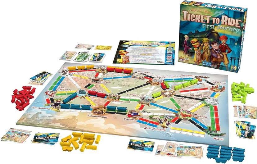 Asmodee Ticket to Ride First Journey Board Game - Fun and Easy for Young Explorers! Train Strategy Game, Family Game for Kids & Adults, Ages 6+, 2-4 Players, 15-30 Min Playtime
