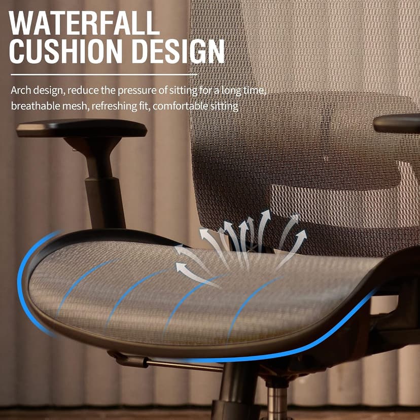 ELABEST T96 Mesh Office Chair,Ergonomic Computer Desk Chair,Sturdy Task Chair- Adjustable Lumbar Support & Armrests,Tilt Function,Comfort Wide Seat,Swivel Home Office Chair