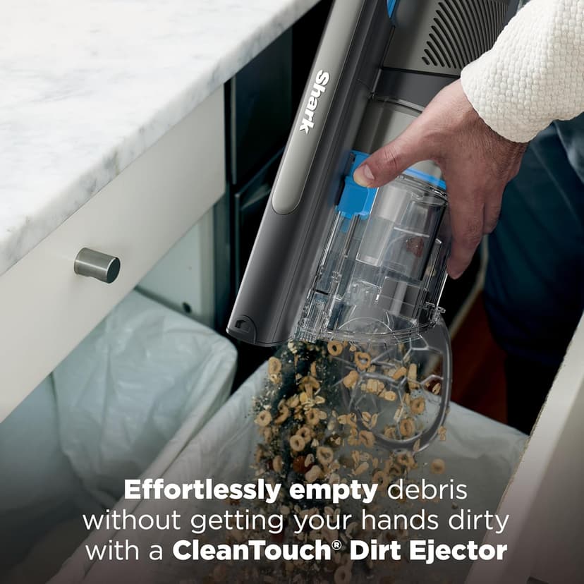 Shark PowerPro Reveal Plus Cordless Vacuum, FloorDetect & Dirt-Reveal Technology, HEPA Filter, Carpet & Hard Floor, Rechargeable, Charcoal, IZ376H