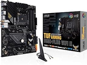 ASUS TUF Gaming B550-PLUS WiFi II AMD AM4 (3rd Gen Ryzen™) ATX Gaming Motherboard (PCIe 4.0, WiFi 6, 2.5Gb LAN, BIOS Flashback, USB 3.2 Gen 2, Addressable Gen 2 RGB Header and Aura Sync)