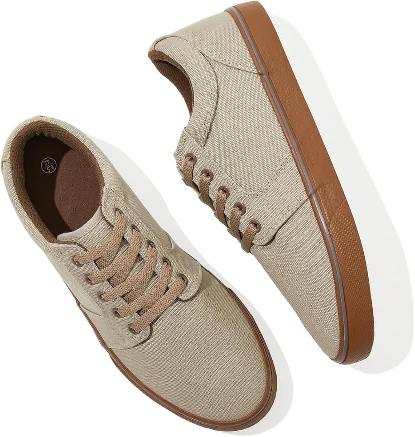 BENPAO Mens White Casual Shoes All Black Fashion Sneakers for Men Low Top Lace Up Canvas Shoes