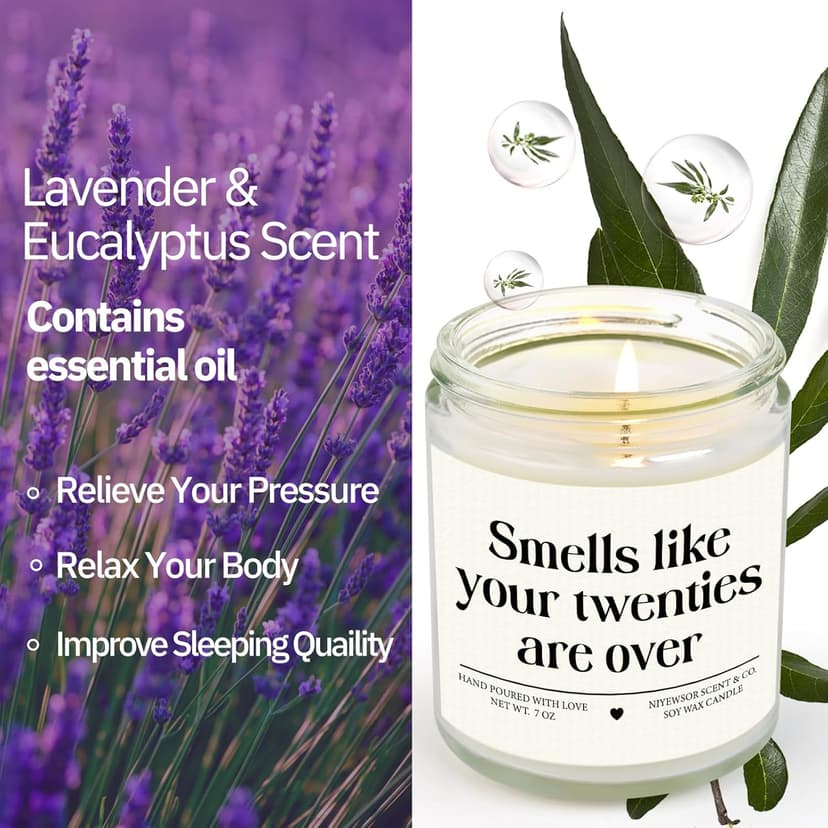 Niyewsor 30th Birthday Gifts for Women Men, Thirty Birthday Candle, 1995 30th Birthday Decorations for Her Him, 30 Year Old Bday Gifts for Friend, Sister, Wife, Husband, Handmade, 7oz