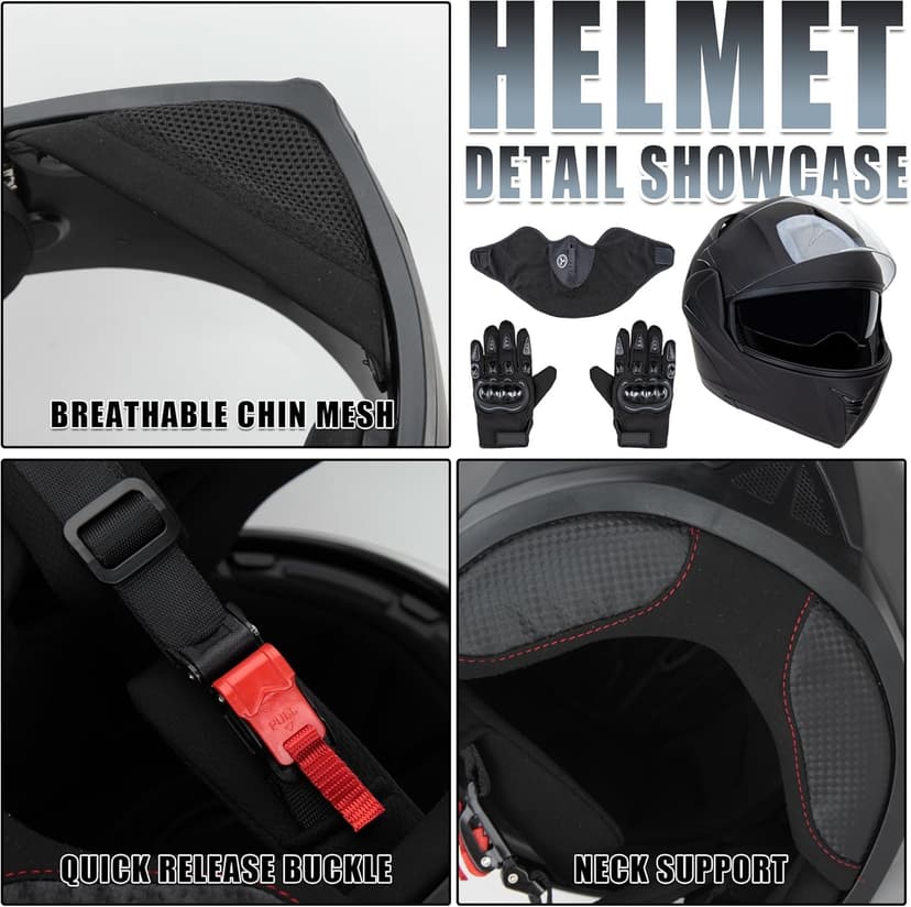 DOT Approved Full Face Motorcycle Helmet with Flip Up Dual Visor ，Full Face Motorcycle Helmet with Flip Up Dual Visor