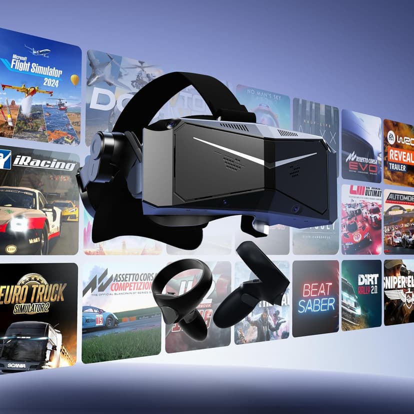 Pimax Crystal Light VR Headset for PC,2880x2880 per Eye,8K QLED Display with Local-Dimming,Inside-Out Tracking,PC VR Headset for Flight Sims,iRacing & Gaming (Full Payment Version)