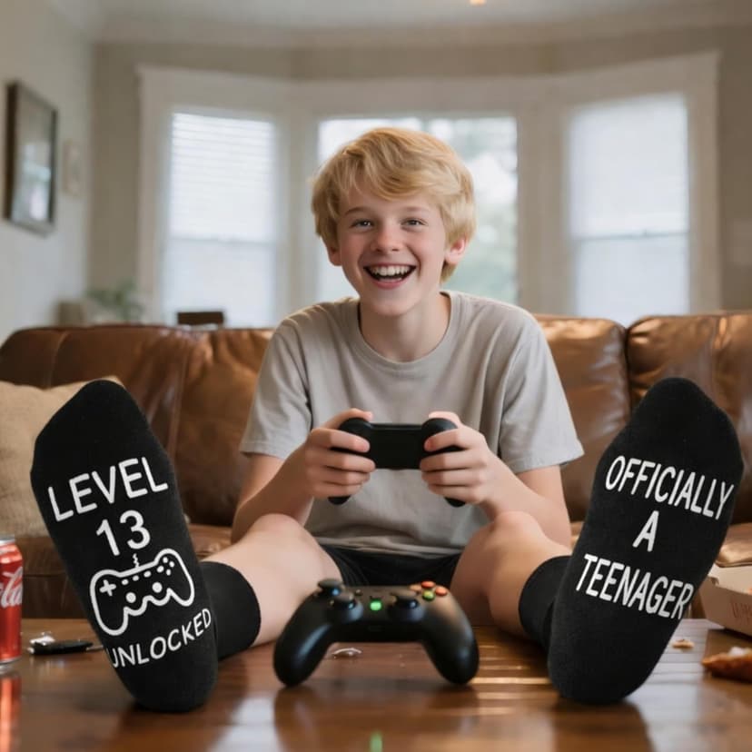 Jeasona Gaming Birthday Socks for Teen Boys Gifts for 13 14 15 16 17 18 Year Old Boy Teenage B09Q91XQMC