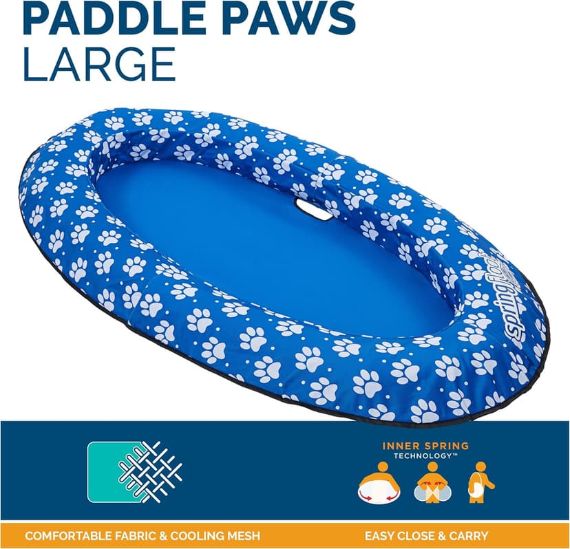 SwimWays Paddle Paws Spring Float Dog Raft, Large (65 lbs. and Up), Blue