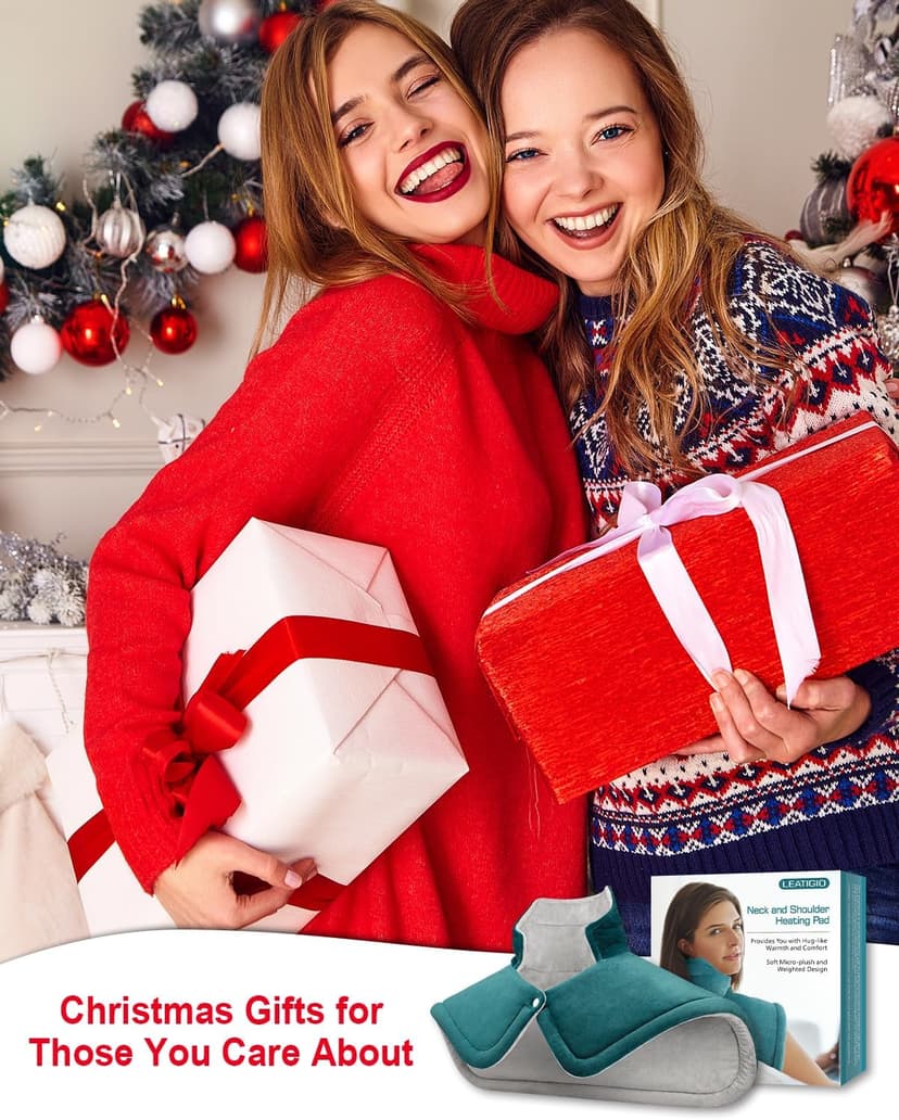 Heating Pad for Neck and Shoulder Pain Relief, Birthday Christmas Gifts for Women Mom Wife, 2lb Heated Neck Wrap Warmer for Daily Comfort, 6 Heat Settings 2 Hours Auto Shut Off, 17x23 inch, Blue