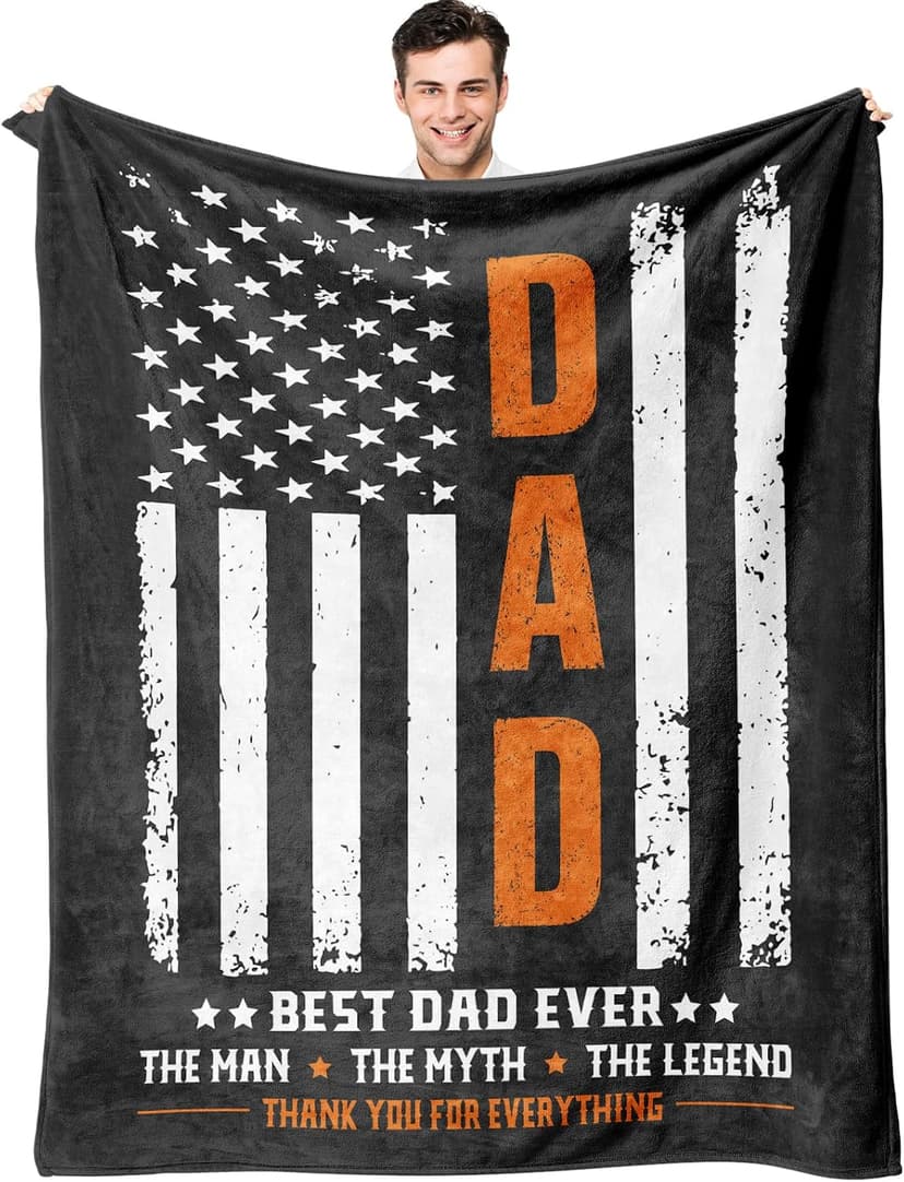 Best Christmas, Valentine's Day, Father's Day Dad Ever Gifts, Happy Birthday for Dad, Father Birthday Gifts Dad Gifts from Daughter or Son Blanket 60" x 50", Birthday Gift for Dad B0HDNVQFKV