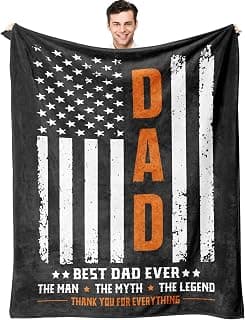 Best Christmas, Valentine's Day, Father's Day Dad Ever Gifts, Happy Birthday for Dad, Father Birthday Gifts Dad Gifts from Daughter or Son Blanket 60" x 50", Birthday Gift for Dad B0HDNVQFKV