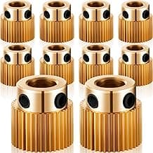 Mudder 10 Pcs 40 Teeth Brass Extruder Wheel 3D Printer Parts Drive Gear Extruder Wheel Compatible with Ender 3/3 Pro, Ender 5/5 Pro/5 Plus, Cr-10, Cr-10s, S4, S5