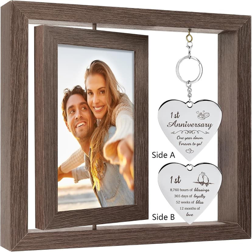 HELORAY 1 YearAnniversary Picture Frame Gifts for Couple 1 Year Anniversary Paper Gifts for Girlfriend One Year Anniversary Picture Frame for Wife Happy 1 Year Anniversary Decorations Gift for Couple B0DPFCQK5P