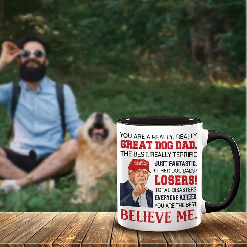 Dog Dad Christmas Gift - Dog Dad Gifts For Men - DogFather Gifts - Pet Lover Owner, Fur Papa Present Idea - Christmas, Birthday, Father's Day Gift for Pet Lovers - Ceramic Mug 11 Oz