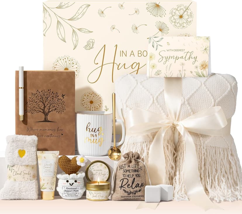Loss of Mother Father Husband Bereavement Grief Gifts, Sorry for Your Loss Care Package Memorial Miscarriage Gift for Mothers Sympathy Gift Baskets for Loss of Loved One, Condolences Gift Hug in a Box B0GQZF28G9