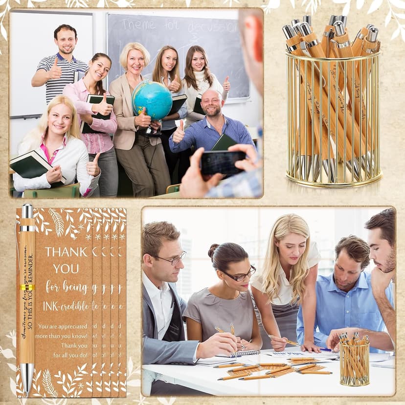 Employee Appreciation Gift, Thank You Ballpoint Pen with Greeting Card for Medical Assistant Vet Tech Week Women Men Team ReliThick 30 Sets Inspirational Pens Bulk Customer Service Week Gifts B0DHFVH6YB