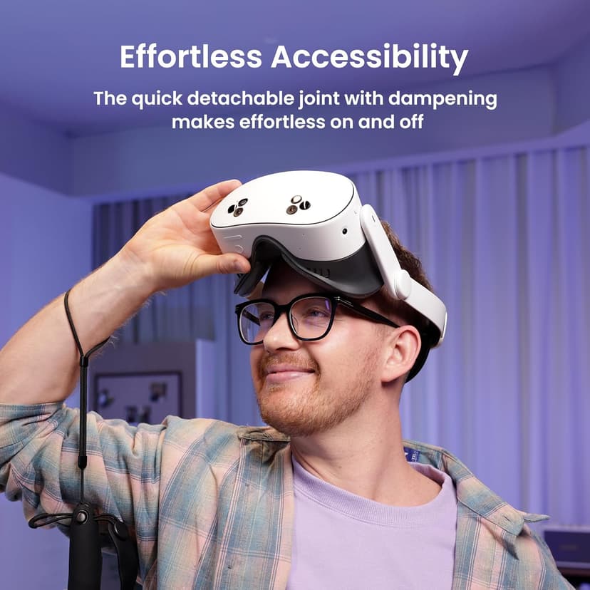 KIWI design K4 Head Strap, VR Headset Accessories for Meta Oculus Quest 3/3S, Non-Battery & Enhanced Support & Adjustable & Comfort Strap Gift for Kids and Adults