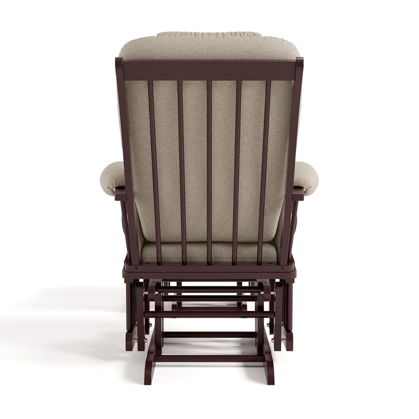 Storkcraft Tuscany Custom Glider and Ottoman with Free Lumbar Pillow (Espresso/Taupe Swirl) - Cleanable Upholstered Comfort Rocking Nursery Chair with Ottoman