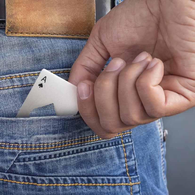 HexinYigjly10Pcs Ace of Spades Bottle Openers, Poker Card Bottle Openers, Stainless Steel Portable Metal Credit Card Beer Bottle Can Cap Openers for Wallet Pocket Wedding Birthday Party-Silver/Black