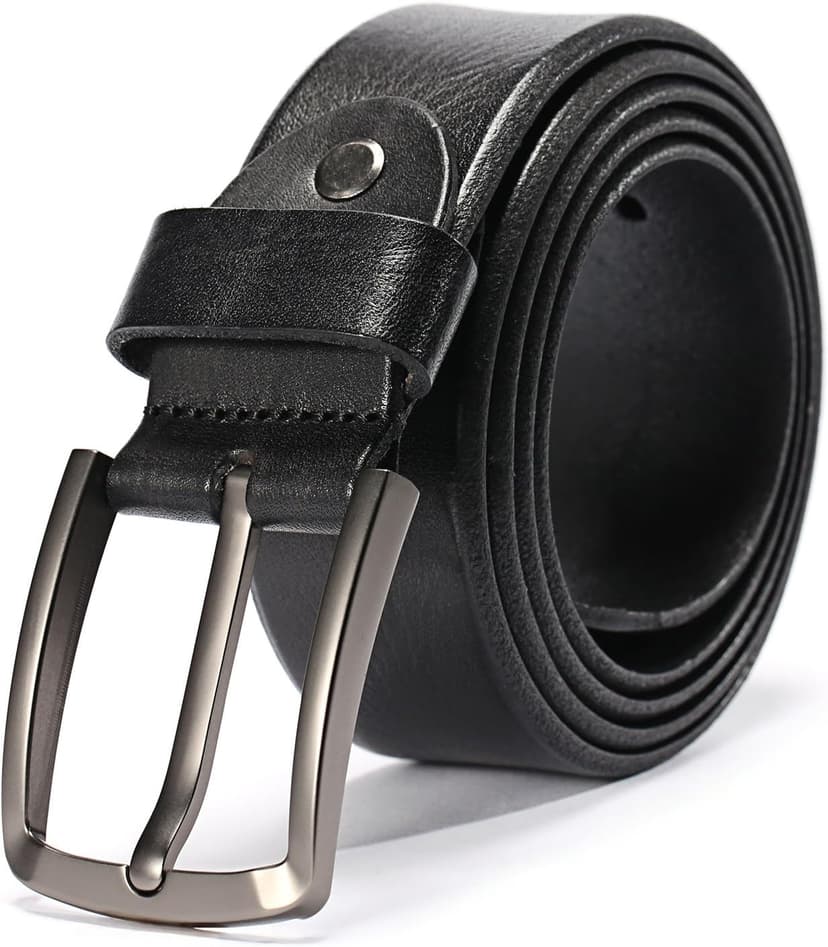 KEECOW Men's 100% Italian Cow Leather Belt Men With Anti-Scratch Buckle,Packed in a Box