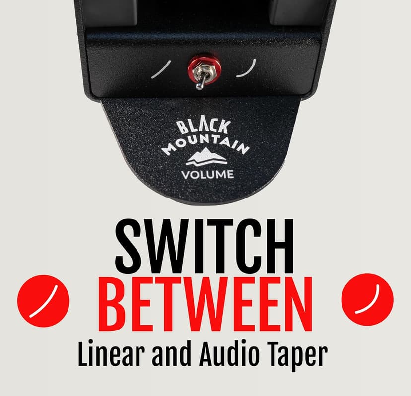 Black Mountain Mini Volume Pedal for Electric Guitar, Acoustic Guitar, Bass, Keyboard, and More - Small, Portable Foot Controlled With Roller Wheel