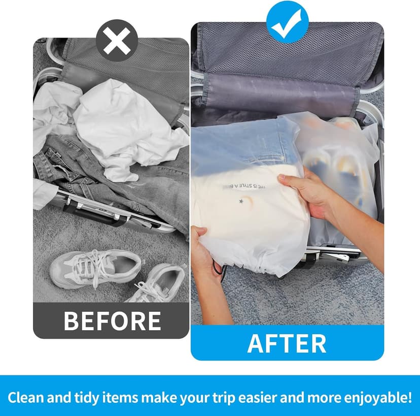 15.7" x 11.8" Waterproof Dustproof Portable Travel Shoe Storage Bag for Men and Women Clear Shoe Bags for Travel 5 PCS, Drawstring Travel Shoe Bags for Packing B0C6X2VP9R