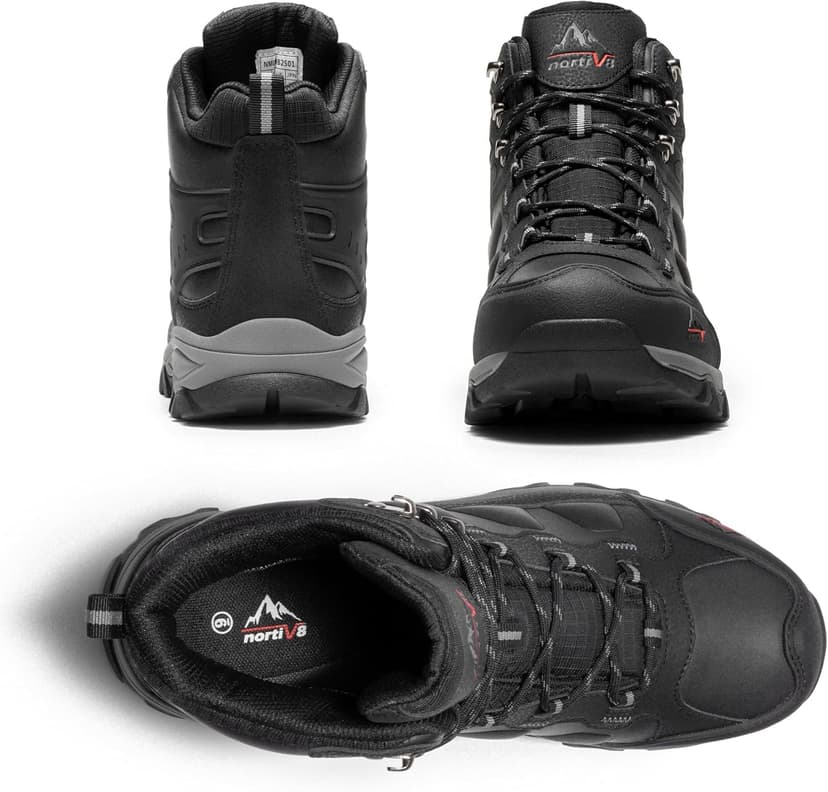 NORTIV 8 Men's Waterproof Hiking Boots Outdoor Trekking Lightweight Mountaineering Leather Shoes